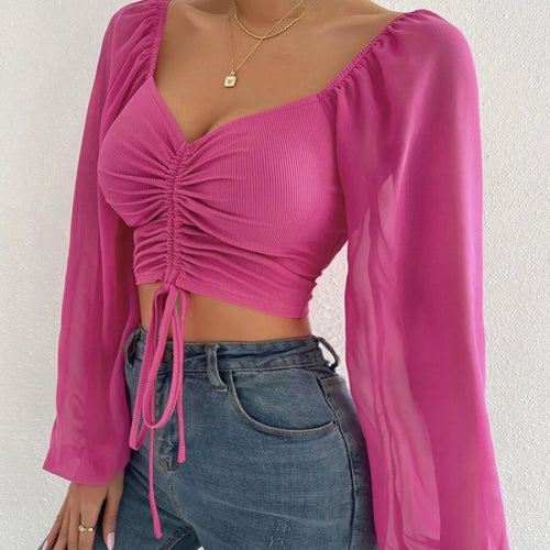 Obsidian Phoenix Women's Luxury Puff Sleeve V-Neck Top