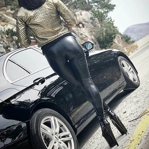 Celestial Comfort Black PU Leather Leggings - Celestial Comfort Clothing