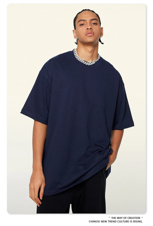 Obsidian Phoenix Unisex Luxury Heavyweight T-Shirt - 345gsm Solid Loose-Fit 100% Cotton Basic Tee