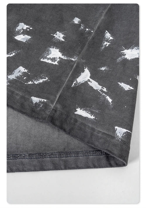 Obsidian Phoenix Unisex Luxury Heavyweight Washed T-Shirt - 310gsm Oversized Splash-Ink Cotton Tee