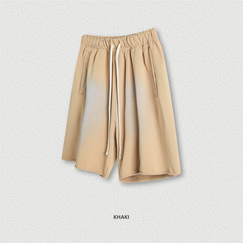 Obsidian Phoenix Unisex Luxury Solid Cotton Shorts - High Street Side-Slit Knee-Length Pants