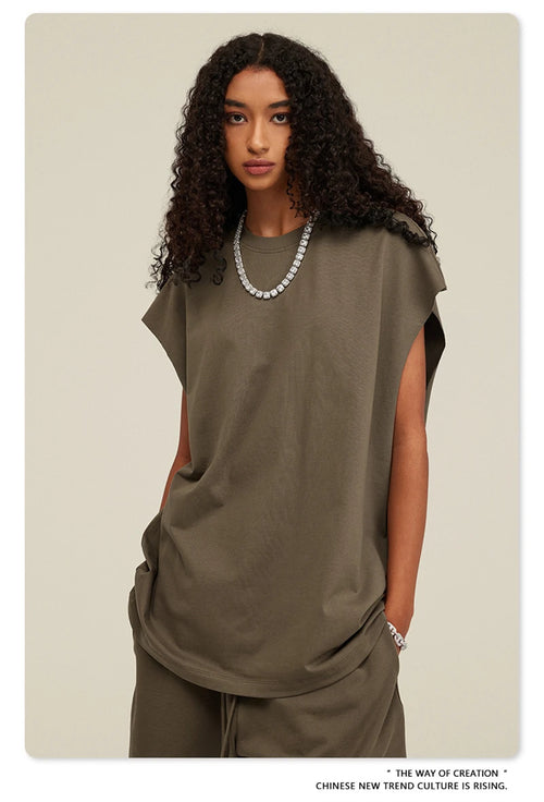 Obsidian Phoenix Unisex Luxury Heavyweight Cotton Tank Top - 305gsm High Street Sleeveless Tee