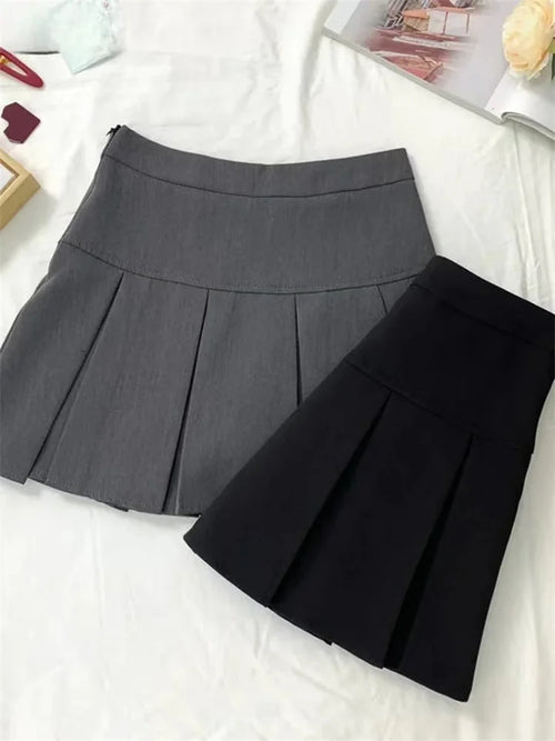 Celestial Comfort Vintage Gray Pleated Mini Skirt - Celestial Comfort Clothing