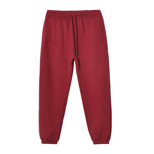 Obsidian Phoenix Unisex Luxury Fleece Sweatpants - 360gsm Loose-Fit Knitted Solid Tracksuit Pants