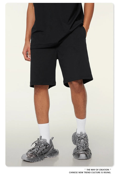 Obsidian Phoenix Unisex Luxury Quick-Dry Shorts - 280gsm Loose-Fit Breathable Solid Shorts