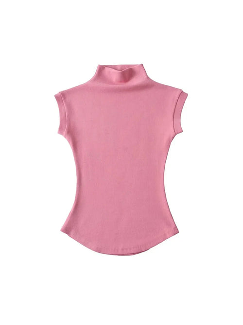Obsidian Phoenix Women's Luxury Sleeveless Turtleneck Top
