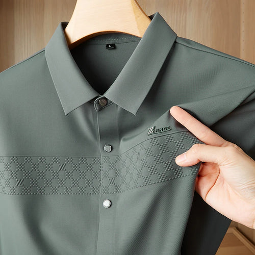 Obsidian Phoenix Luxury Business Casual Long Sleeve Shirt - High-End Loose-Fit Men’s Dress Shirt in Sizes Up to 8XL