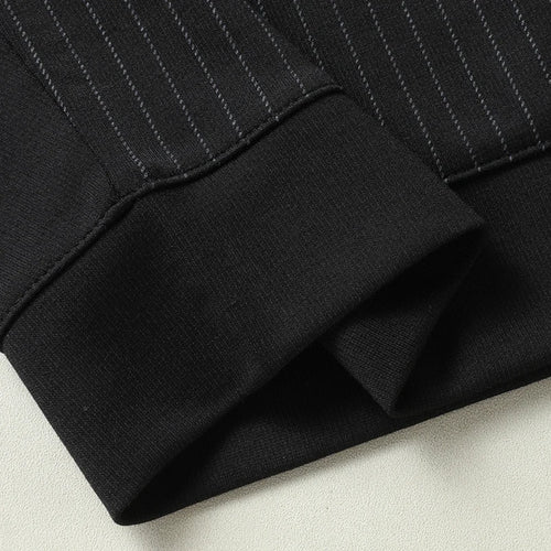 Obsidian Phoenix Luxury Striped Polo Shirt with Pocket - High-End Loose-Fit Business Casual Men’s Shirt in Sizes Up to 8XL