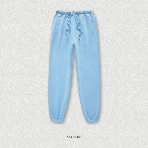 Obsidian Phoenix Luxury 355gsm Washed Fleece Sweatpants - Unisex Retro Loose-Fit Warm Joggers