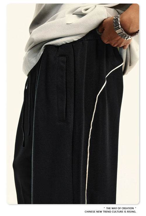 Obsidian Phoenix Unisex Luxury 100% Cotton Pants - 380gsm Oversized Straight-Leg Loose Trousers