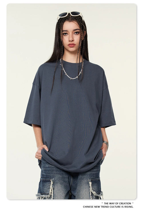 Obsidian Phoenix Unisex Luxury Heavyweight T-Shirt - 345gsm Solid Loose-Fit 100% Cotton Basic Tee