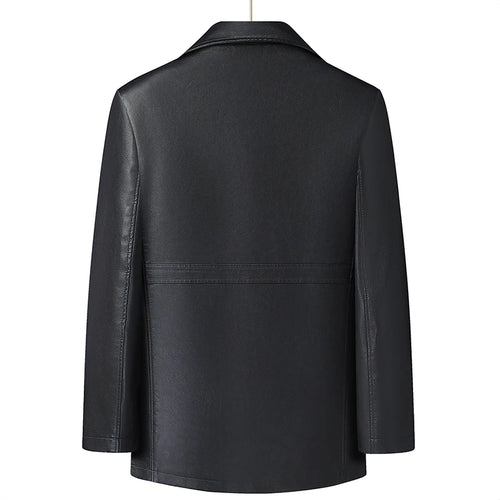 Obsidian Phoenix Luxury Business Casual Leather Blazer - High-End Loose-Fit Men’s Jacket in Sizes Up to 8XL