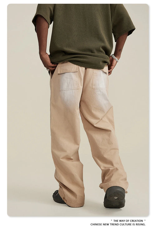 Obsidian Phoenix Unisex Luxury Monkey Washed Cotton Jogger Pants - 270gsm Loose-Fit High Street Cargo Trousers