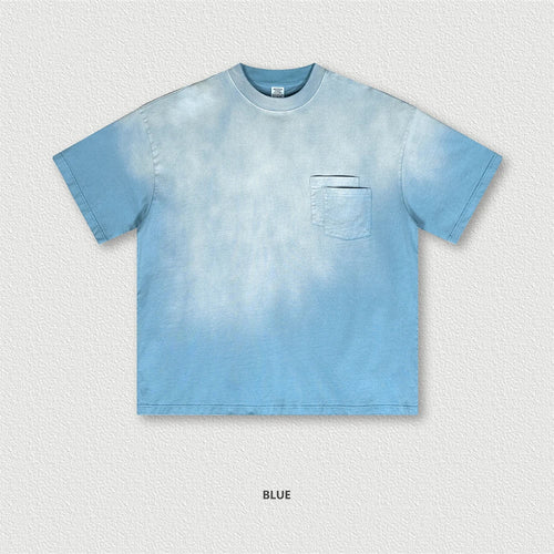 Obsidian Phoenix Unisex Luxury Tie-Dye Cotton T-Shirt - 310gsm Monkey Washed Loose-Fit Tee with Pocket