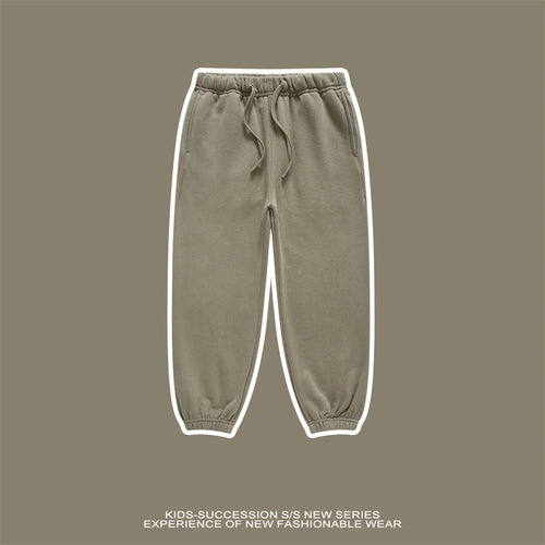 Obsidian Phoenix Luxury Kids' 365gsm Fleece Sweatpants - Unisex Warm Loose-Fit Drawstring Joggers for Boys and Girls