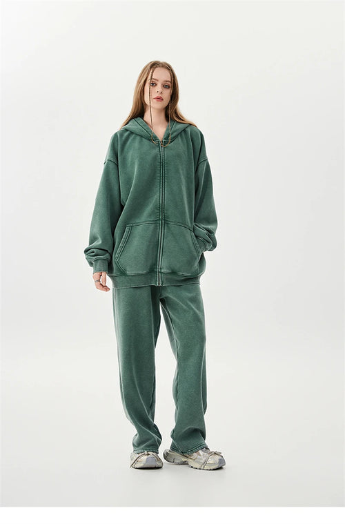 Obsidian Phoenix LuxuryWashed Fleec Hoodie - Oversized Sleeve 355gsm Winter Pullover