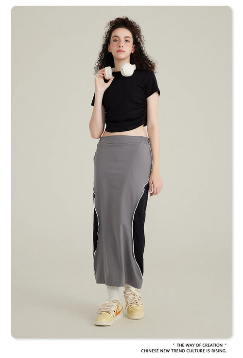 Obsidian Phoenix Women's Luxury Skinny T-Shirt - 220gsm Y2K Pleated Waist Short-Sleeve Tee
