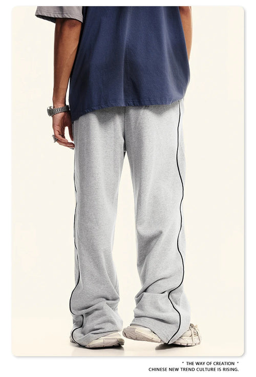 Obsidian Phoenix Unisex Luxury 100% Cotton Pants - 380gsm Oversized Straight-Leg Loose Trousers