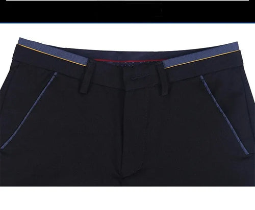 Obsidian Phoenix Men's Elastic Straight Pants - Business Casual Formal Trousers
