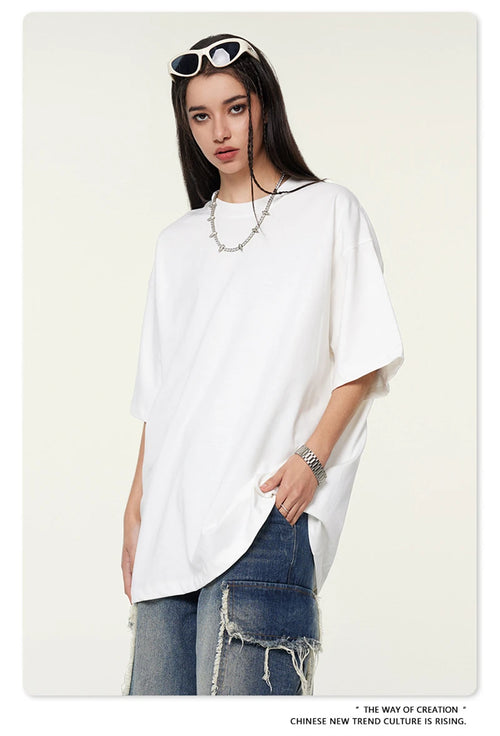 Obsidian Phoenix Unisex Luxury Heavyweight T-Shirt - 345gsm Solid Loose-Fit 100% Cotton Basic Tee