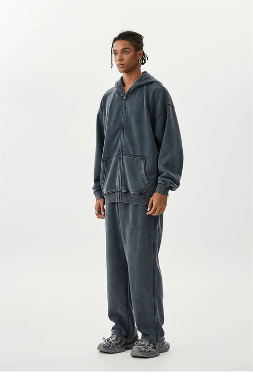 Obsidian Phoenix LuxuryWashed Fleec Hoodie - Oversized Sleeve 355gsm Winter Pullover