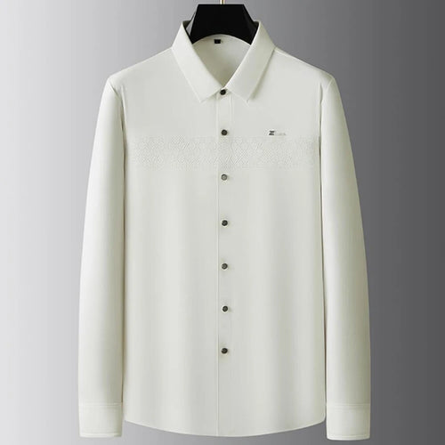 Obsidian Phoenix Luxury Business Casual Long Sleeve Shirt - High-End Loose-Fit Men’s Dress Shirt in Sizes Up to 8XL