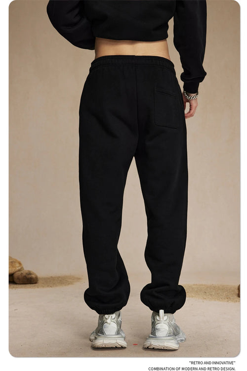 Obsidian Phoenix Unisex Luxury Solid Fleece Sweatpants - 400gsm Basic Loose-Fit Warm Joggers