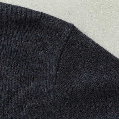 Obsidian Phoenix Luxury 100% Wool Lapel Sweater - Top-Grade Soft Warm Men’s Long Sleeve Pullover Jumper in Sizes Up to 8XL