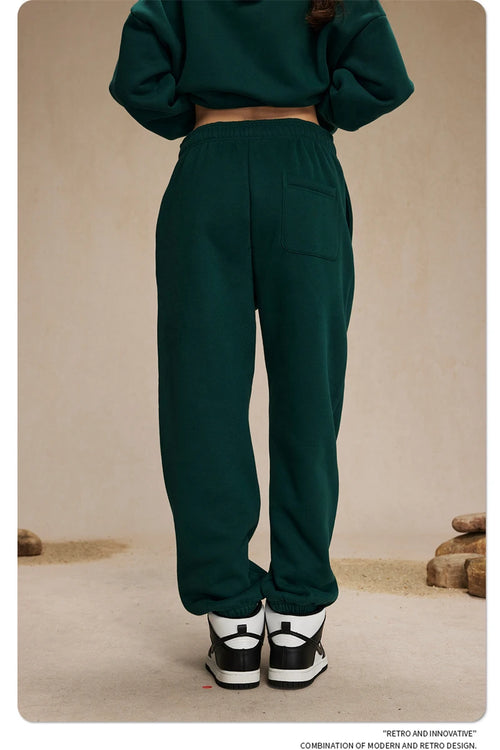 Obsidian Phoenix Unisex Luxury Solid Fleece Sweatpants - 400gsm Basic Loose-Fit Warm Joggers