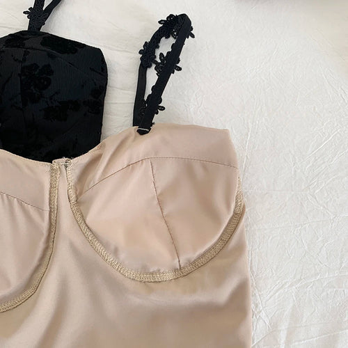 Obsidian Phoenix Women's Luxury Sweet Elastic Camisole - Padded Bra Spaghetti Strap Crop Top with Cute Print for Summer
