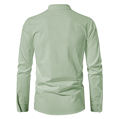 Celestial Comfort New Cotton Linen Long Sleeve Shirt - Celestial Comfort Clothing
