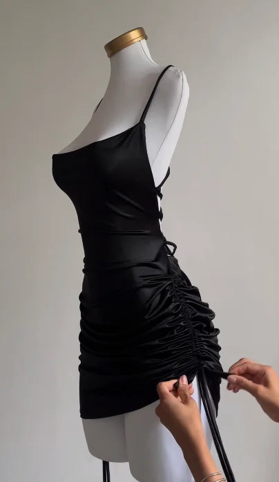 Obsidian Phoenix Women's Luxury Halter Lace-Up Dress