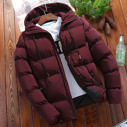 Obsidian Phoenix Men's Luxury Hooded Puffer Jacket