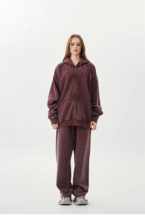 Obsidian Phoenix LuxuryWashed Fleec Hoodie - Oversized Sleeve 355gsm Winter Pullover
