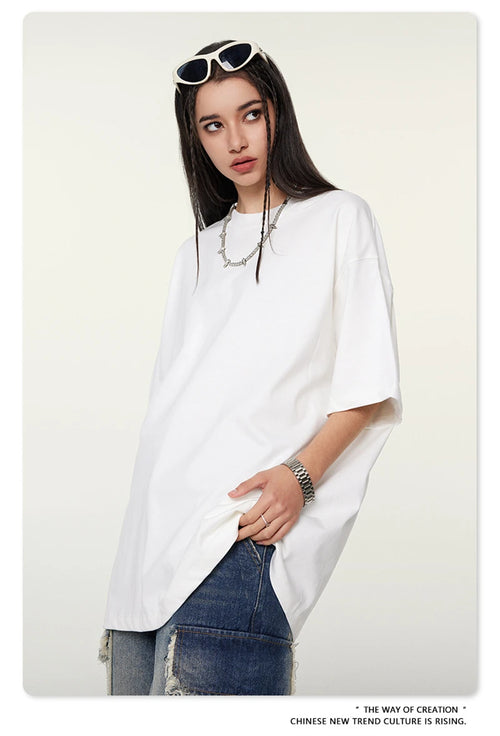 Obsidian Phoenix Unisex Luxury Heavyweight T-Shirt - 345gsm Solid Loose-Fit 100% Cotton Basic Tee