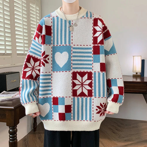 Obsidian Phoenix Luxury Cashmere Sweater - High-End Hip Hop Printed Men’s Christmas Jumper Pullover