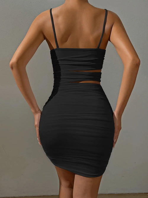 Celestial Comfort Spaghetti Strap Bodycon Mini Dress - Celestial Comfort Clothing
