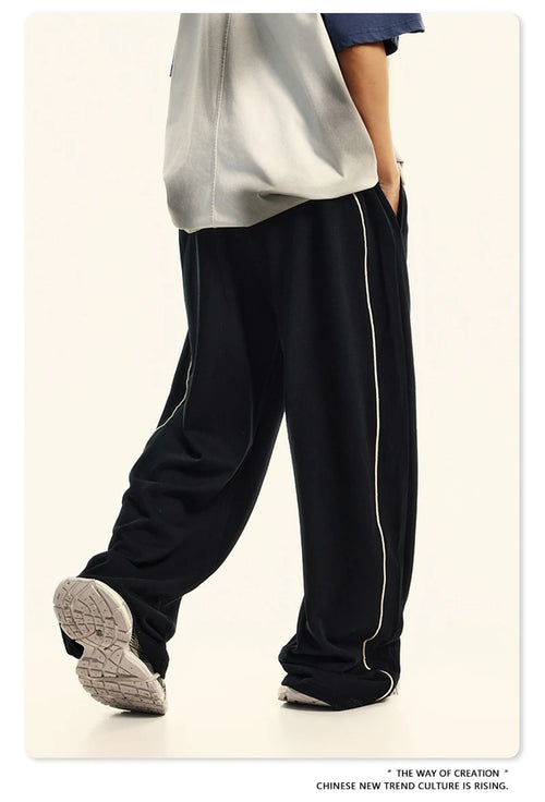Obsidian Phoenix Unisex Luxury 100% Cotton Pants - 380gsm Oversized Straight-Leg Loose Trousers