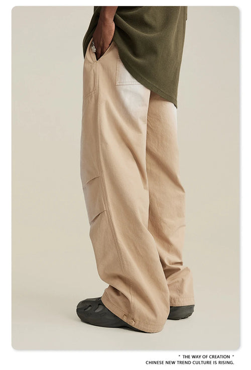 Obsidian Phoenix Unisex Luxury Monkey Washed Cotton Jogger Pants - 270gsm Loose-Fit High Street Cargo Trousers