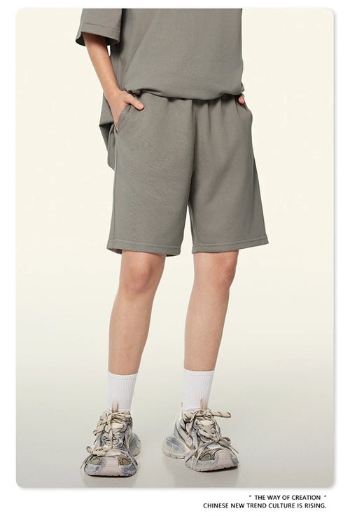 Obsidian Phoenix Unisex Luxury Quick-Dry Shorts - 280gsm Loose-Fit Breathable Solid Shorts