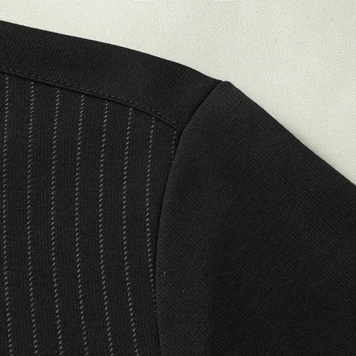 Obsidian Phoenix Luxury Striped Polo Shirt with Pocket - High-End Loose-Fit Business Casual Men’s Shirt in Sizes Up to 8XL