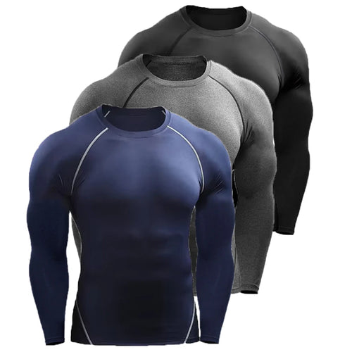 Obsidian Phoenix Men's Luxury Compression Long Sleeve T-Shirt - Elastic Gym and Fitness Training Athletic Running Top
