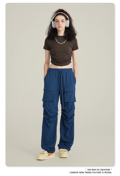 Obsidian Phoenix Women's Luxury Skinny T-Shirt - 220gsm Y2K Pleated Waist Short-Sleeve Tee