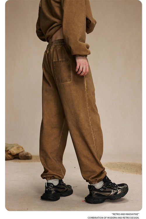 Obsidian Phoenix Unisex Luxury Washed Sweatpants - 450gsm Vintage Heavyweight Distressed Joggers