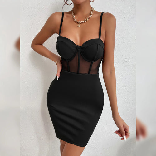 Obsidian Phoenix Women's Luxury Mesh See-Through Party Dress