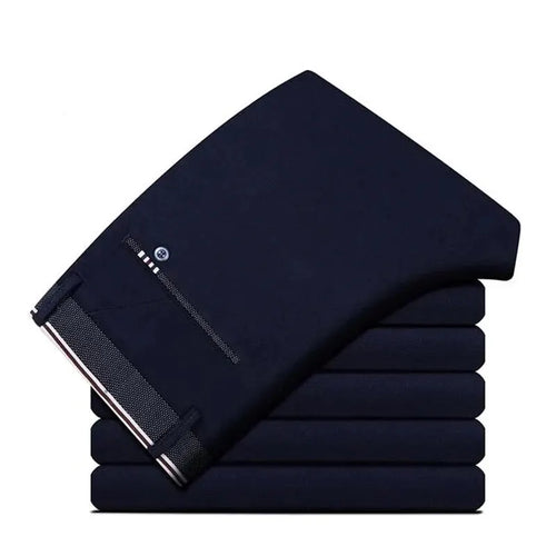 Obsidian Phoenix Men's Elastic Straight Pants - Business Casual Formal Trousers