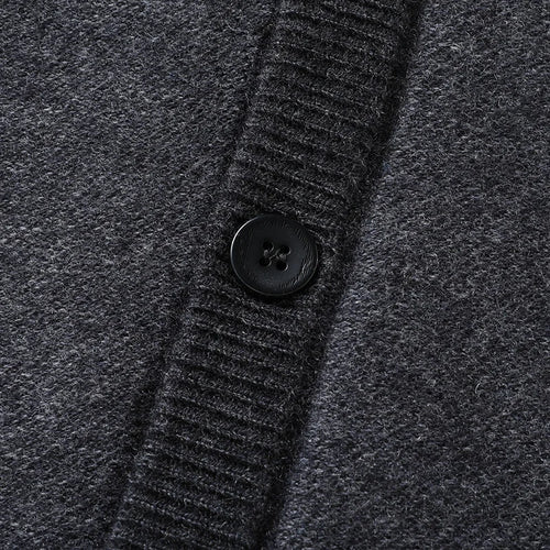 Obsidian Phoenix Luxury 100% Wool Cardigan - High-End Soft Warm Sweatercoat for Men in Sizes Up to 8XL