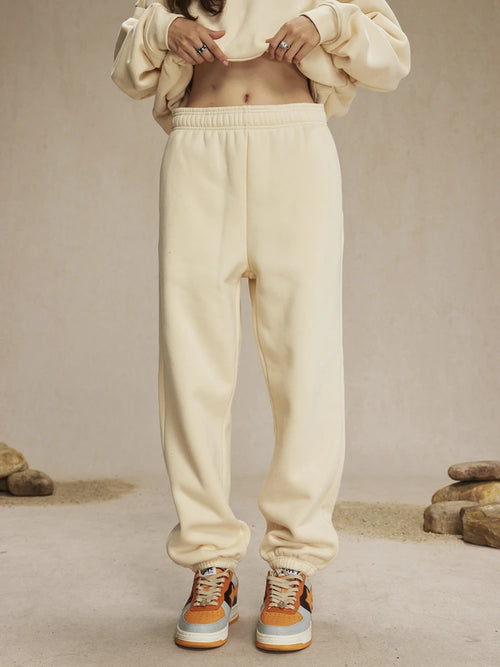 Obsidian Phoenix Unisex Luxury Solid Fleece Sweatpants - 400gsm Basic Loose-Fit Warm Joggers