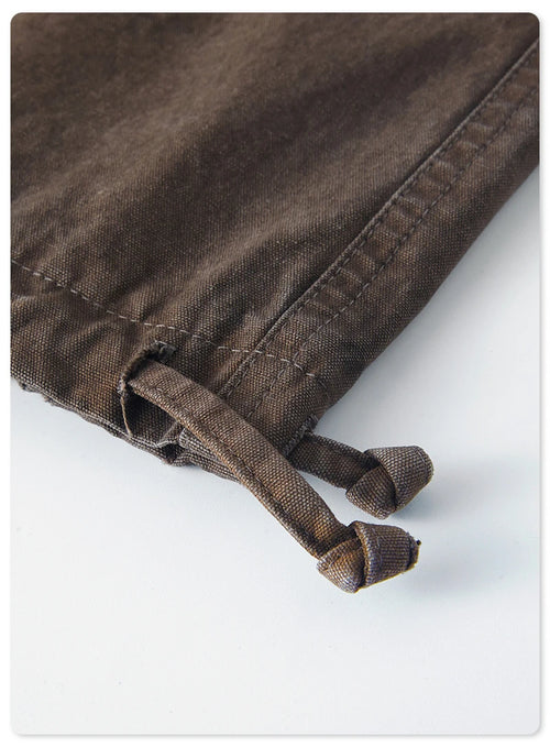 Obsidian Phoenix Unisex Luxury Monkey Washed Cotton Jogger Pants - 270gsm Loose-Fit High Street Cargo Trousers
