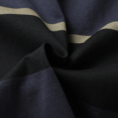 Obsidian Phoenix Luxury 100% Cotton Shirt - High-End Long Sleeve Striped Men’s Polo Shirt in Sizes Up to 8XL